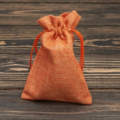 Подарочная упаковка (текстиль) универсальная (мешочек плоский) (оранжевый) 135х100 мм