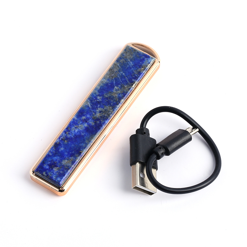 Зажигалка с USB кабелем лазурит (дублет) Афганистан (биж. сплав) 2х9 см
