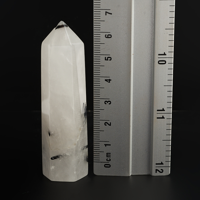 Кристалл кварц с турмалином Бразилия (ограненный) S (4-7 см)
