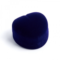 Подарочная упаковка (текстиль) под кольцо/серьги (футляр) (синий) 50х45х30 мм