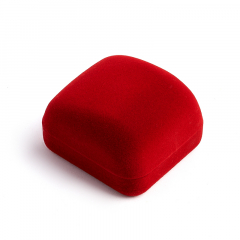 Подарочная упаковка (текстиль) под кольцо/серьги (футляр) (красный) 55х50х30 мм