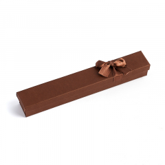 Подарочная упаковка (картон, текстиль) под браслет/цепь (футляр) (коричневый) 180х25х25 мм