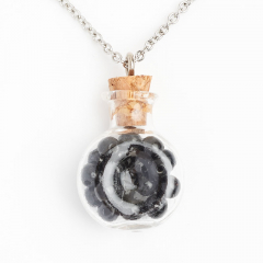 Бусы турмалин черный (шерл) Бразилия (биж. сплав, сталь хир., стекло) (колье) 35 см (+7 см)