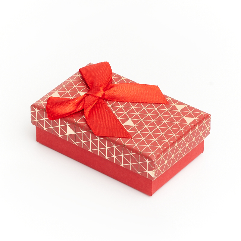 Подарочная упаковка  под комплект (цепь, кольцо, серьги) (коробка) (красный) 75х45х25 мм 