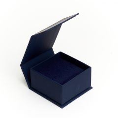 Подарочная упаковка (картон) под комплект (кольцо, серьги, цепь, кулон) (коробка) (синий)