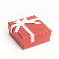 Подарочная упаковка (картон, текстиль) под комплект (кольцо, серьги, кулон) (коробка) (микс) 85х85х40 мм