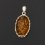 Кулон янтарь Россия (латунь посеребр.) овал 3 см
