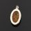 Кулон янтарь Россия (латунь посеребр.) овал 3 см