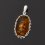 Кулон янтарь Россия (латунь посеребр.) овал 3 см