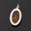 Кулон янтарь Россия (латунь посеребр.) овал 3 см