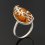 Кольцо янтарь Россия (латунь посеребр.) размер 17,5