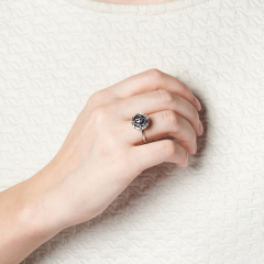 Кольцо лазурит Афганистан (латунь посеребр.) размер 17