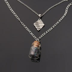 Бусы опал благородный черный Австралия (биж. сплав, сталь хир., стекло) (колье) огранка 40 см (+7 см)