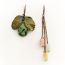 Серьги микс лунный камень, цоизит (медь)