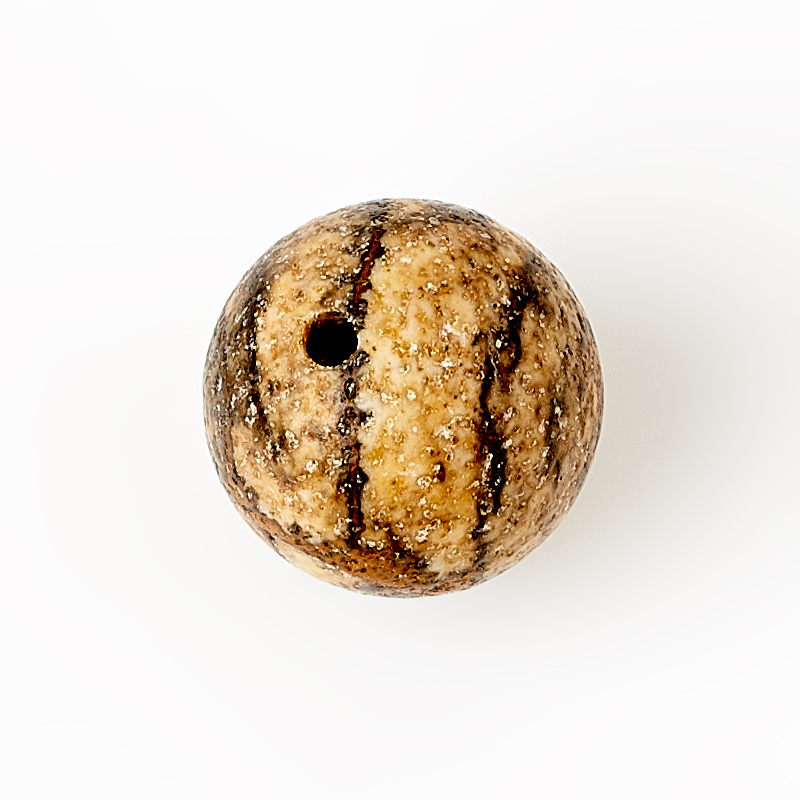 Бусина яшма рисунчатая (песочная) Намибия шарик 10-10,5 мм (1 шт)