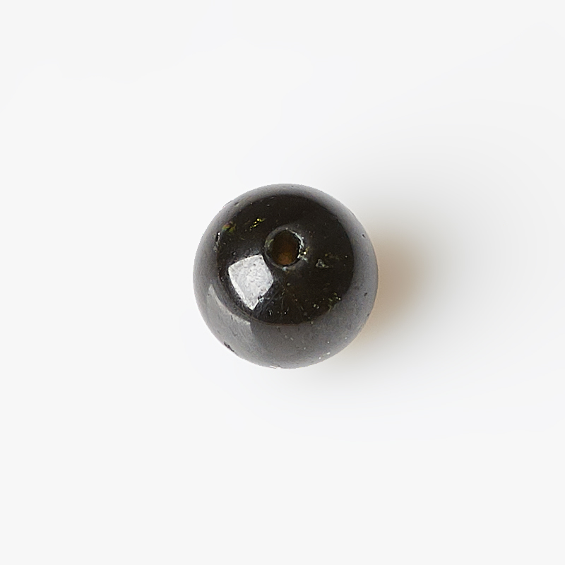 Бусина турмалин черный (шерл) Бразилия шарик 6-6,5 мм (1 шт)