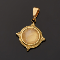 Кулон розовый кварц Бразилия (биж. сплав позолота) 2,5 см