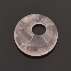 Кулон розовый кварц Бразилия круг 1,5-2 см