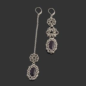 Серьги аметист Бразилия (сталь хир.)