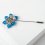 Брошь апатит синий Бразилия (биж. сплав) (булавка)