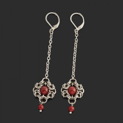 Серьги сердолик Ботсвана (сталь хир.)