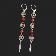 Серьги сердолик Ботсвана (сталь хир.)