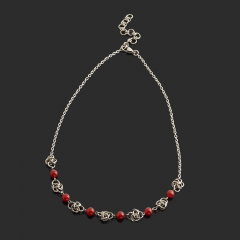 Бусы сердолик Ботсвана (сталь хир.) (колье) 6 мм 40 см (+5 см)