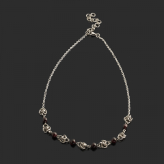 Бусы гранат альмандин Индия (сталь хир.) (колье) 6 мм 40 см (+5 см)