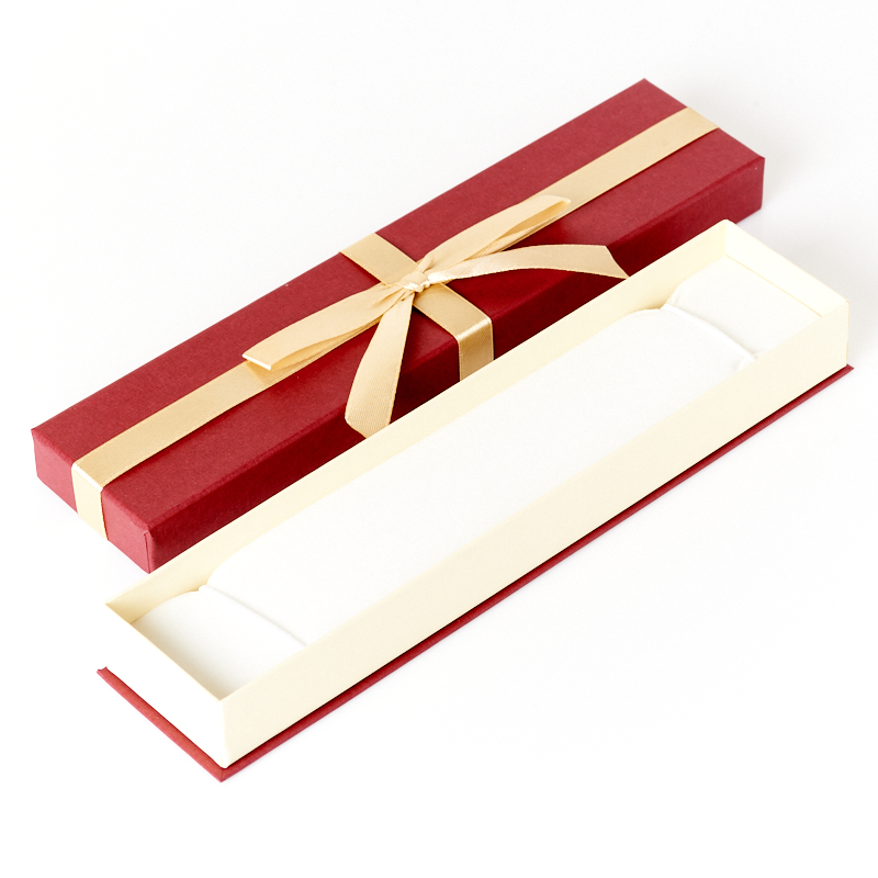 Подарочная упаковка (картон, текстиль) под браслет/цепь (футляр) (микс) 240х50х30 мм