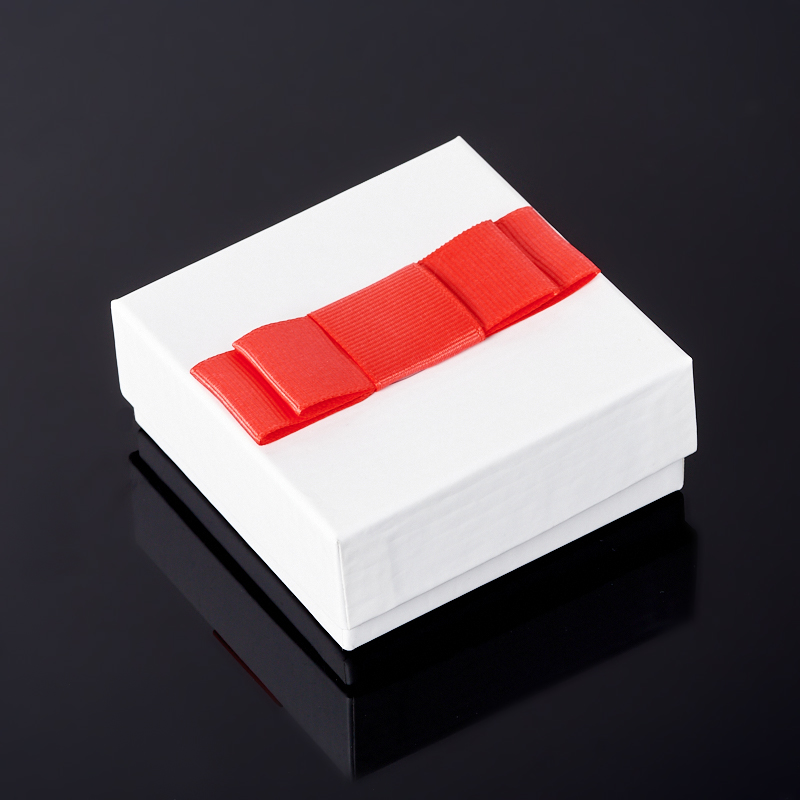 Подарочная упаковка (картон, текстиль) под комплект (кольцо, серьги, цепь, кулон) (коробка) (микс) 85х85х35 мм