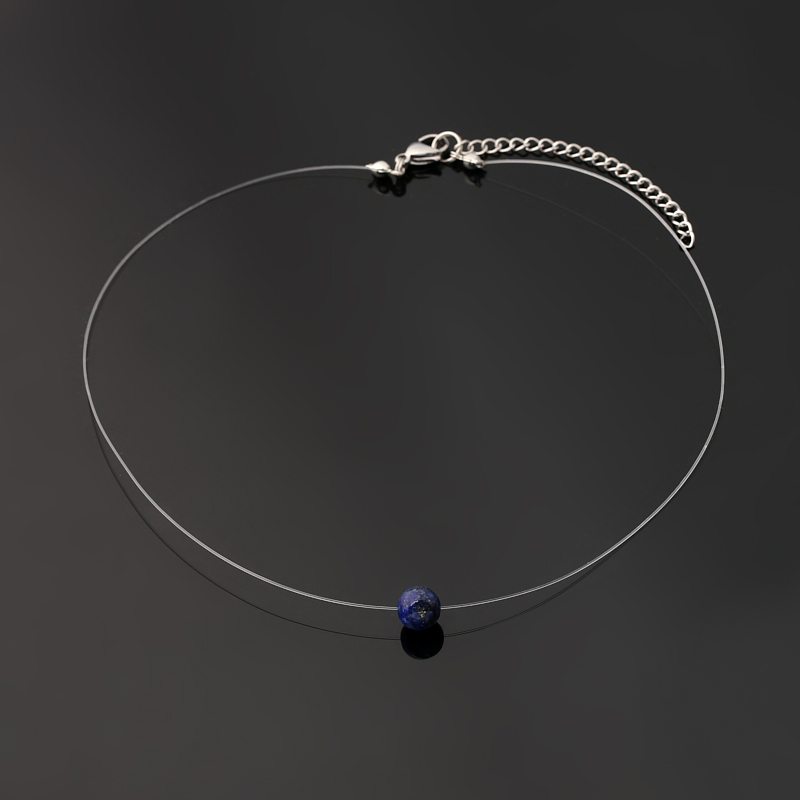 Кулон лазурит Афганистан (биж. сплав, сталь хир.) на леске