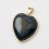 Кулон агат черный Бразилия (биж. сплав позолота) сердечко 3,5&nbsp;см