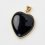 Кулон агат черный Бразилия (биж. сплав позолота) сердечко 3,5&nbsp;см