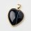 Кулон агат черный Бразилия (биж. сплав позолота) сердечко 3,5&nbsp;см