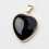 Кулон агат черный Бразилия (биж. сплав позолота) сердечко 3,5&nbsp;см