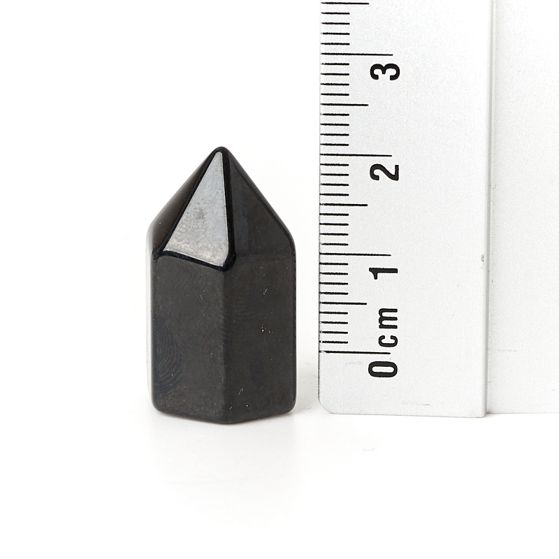 Кристалл обсидиан черный Мексика (ограненный) (2-2,5 см) (1 шт)