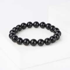 Браслет агат черный Бразилия 10 мм 17 см