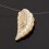 Кулон перламутр бежевый Индонезия (биж. сплав, сталь хир.) лист на леске 3 см
