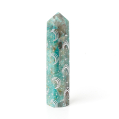 Кристалл амазонит Перу (ограненный) M (7-12 см)