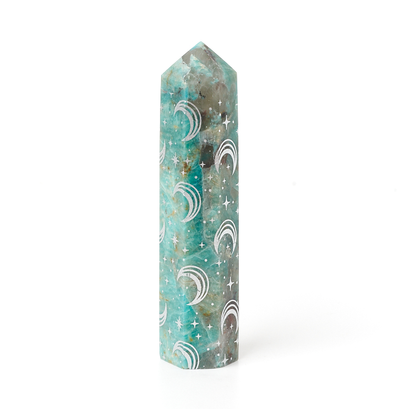 Кристалл амазонит Перу (ограненный) M (7-12 см)