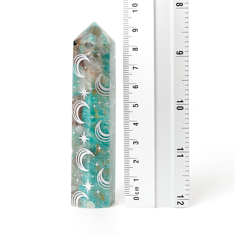 Кристалл амазонит Перу (ограненный) M (7-12 см)