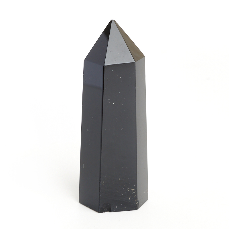 Кристалл обсидиан черный Мексика (ограненный) S (4-7 см)