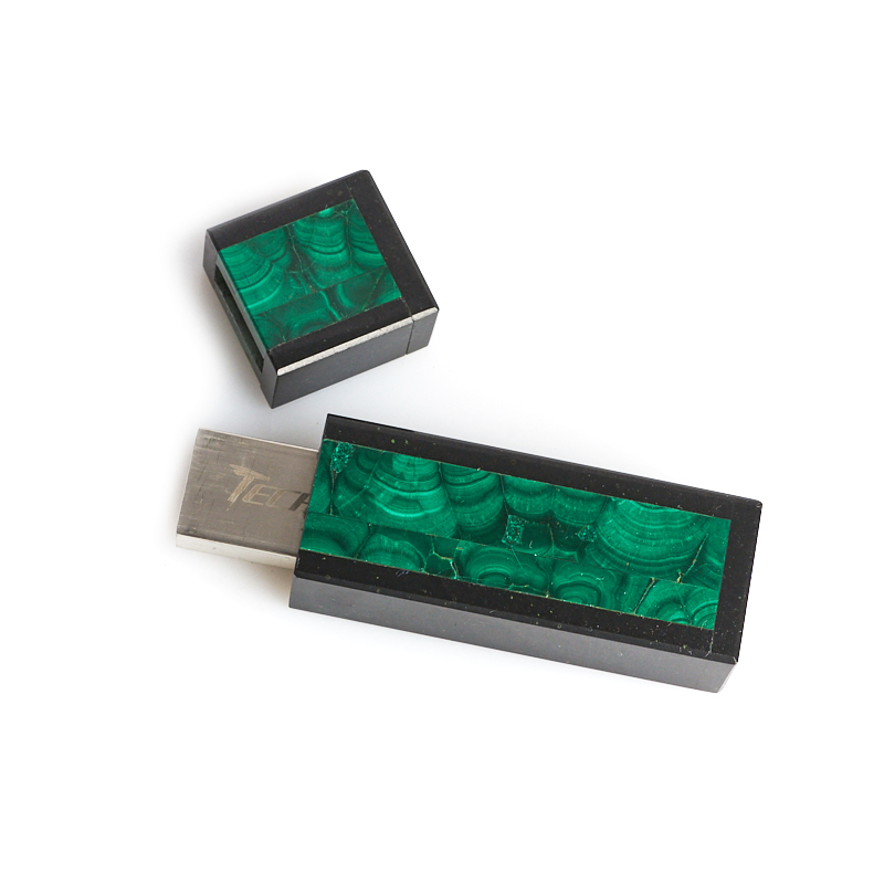 USB-флеш-накопитель микс долерит, малахит 32 Гб 6,5 см