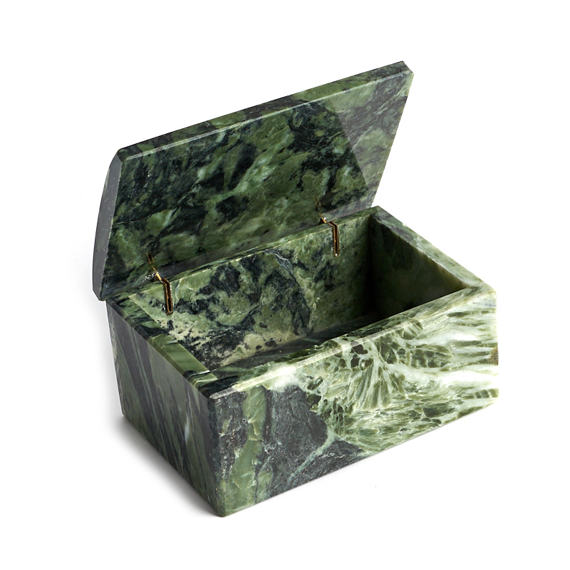 Шкатулка микс змеевик, лазурит 10х6,5х5 см