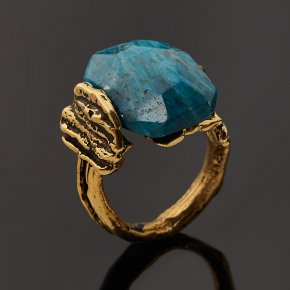 Кольцо апатит синий Россия (бронза) огранка размер 17,5