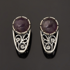 Серьги аметист Бразилия (латунь посеребр.)