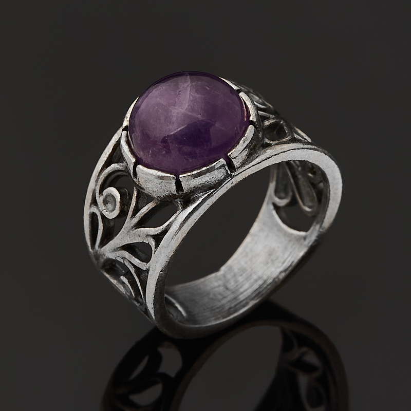 Кольцо аметист Бразилия (латунь посеребр.) размер 17