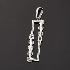 Кулон опал благородный белый Эфиопия (латунь оксидир., посеребр.) прямоугольник огранка 4 см