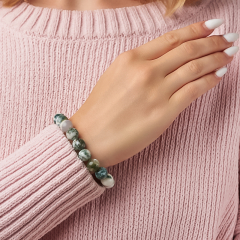 Браслет агат древесный Индия 10 мм 16 см