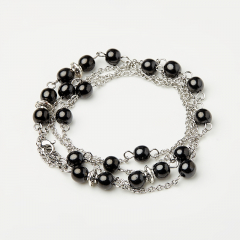 Цепь для очков гагат Грузия (биж. сплав, сталь хир.)